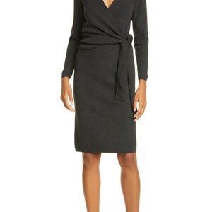 Brochu Walker Hailen Wrap Front Long Sleeve Sweater Dress